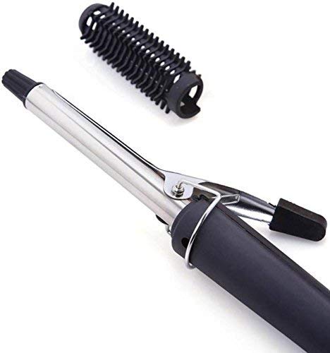 Black hair curling iron rod with heat control. Black hair curling iron rod with heat control.